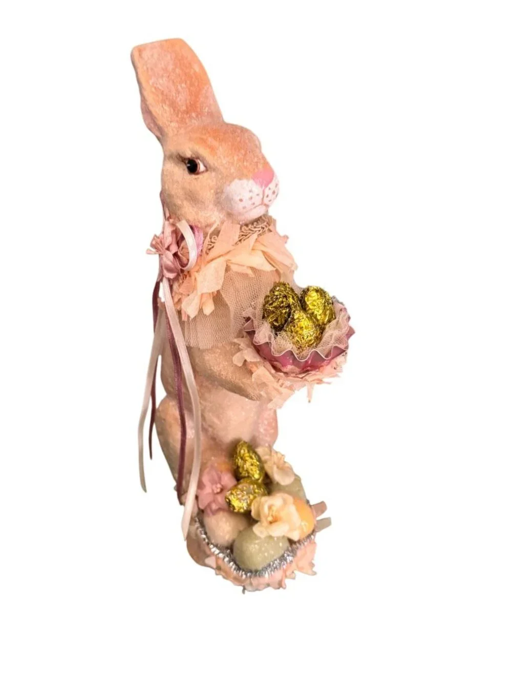 Katherine's Collectibles Matilda Hare Glittered Paper Mache Easter Bunny Figure